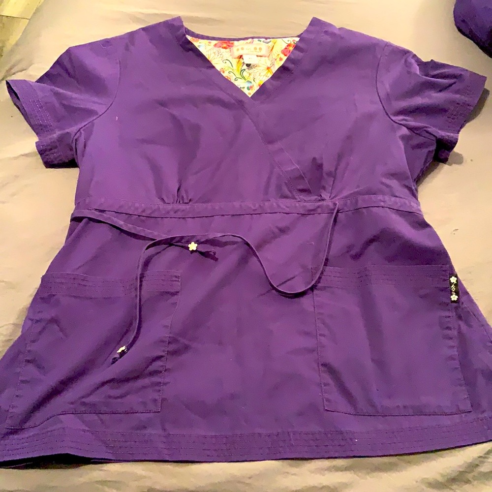 Purple Scrub Top Size XL